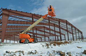 JLG Boom Lift on construction site